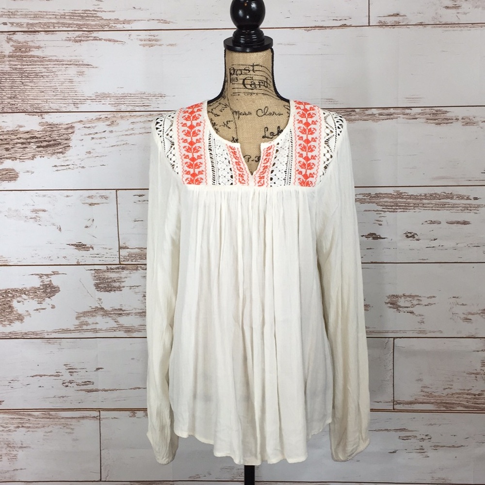 Flowy Blouse with Embroidery